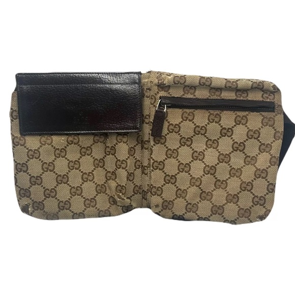 GUCCI GG Belt Bag Monogram Canvas Beige Bum Bag Fanny Pack Waist Bag - Picture 2 of 16